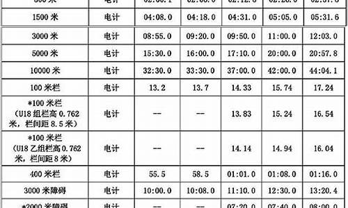 田径项目等级标准_田径项目等级标准图片