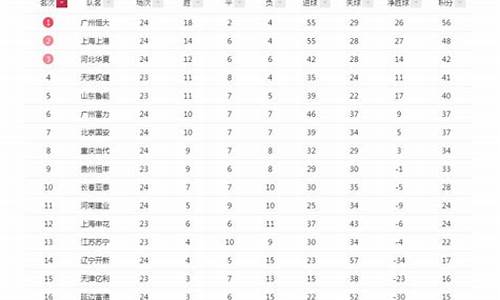 2012中超联赛积分榜_2012中超辽足赛程表